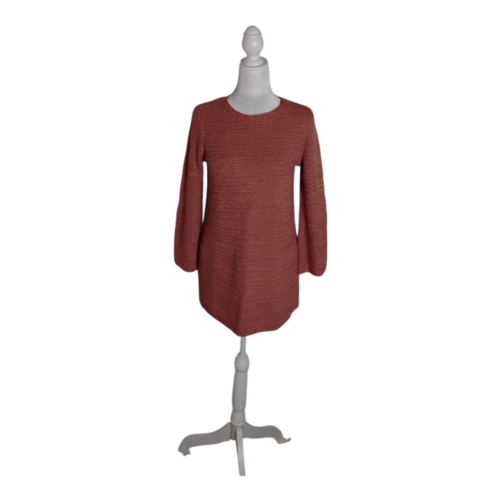 J.Jill XS NWT Rose Textured Knit Sweater Women's Long Sleeve Tunic Pullover